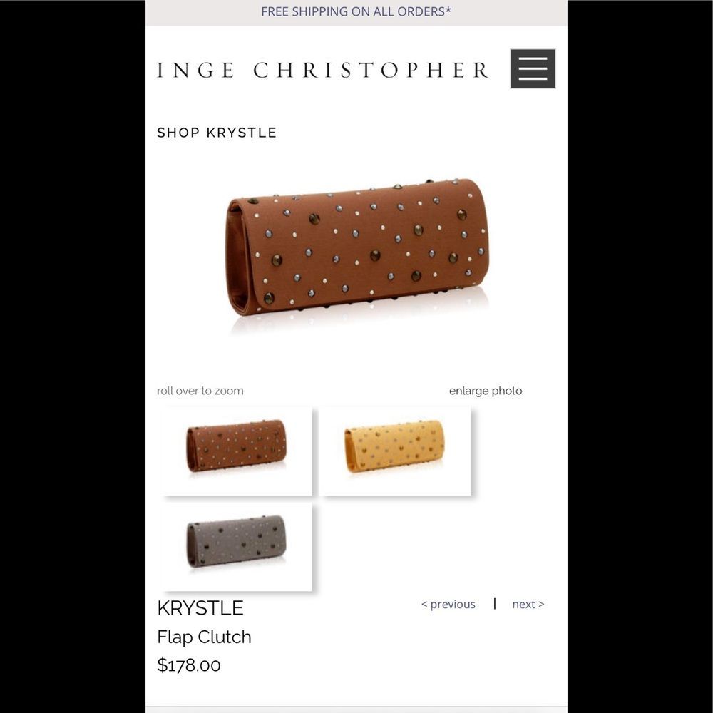 Inge Christopher KRYSTLE Swarovski Silk Clutch($178 on Inge Christopher website) - Picture 10 of 10